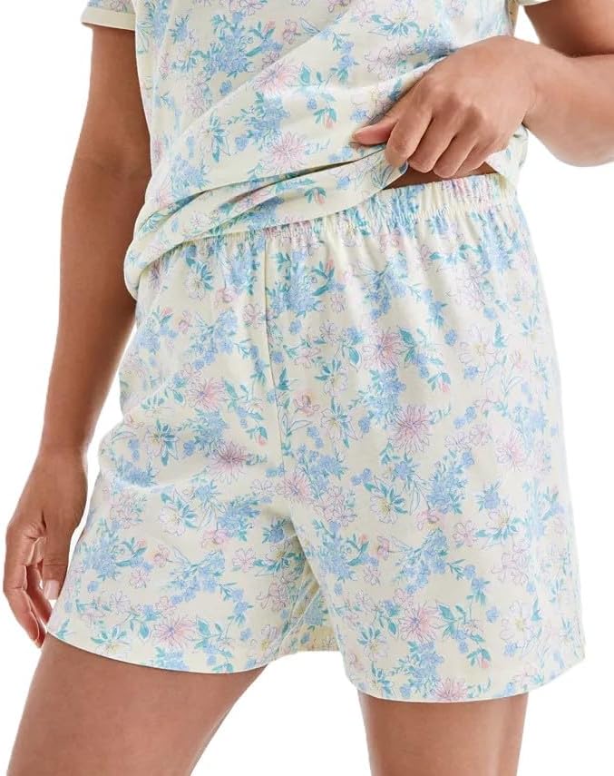 Charter Club Women's Pajama Set, Floating Fauna Floral Print, Short Sleeve Top and Shorts, Small - Image 3