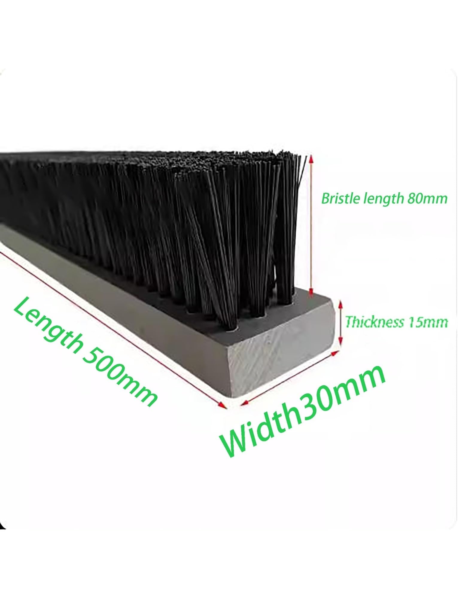 Strisce di spazzole in nylon, spazzola industriale con setole dure per la pulizia di macchinari e trasportatori, resistente all'abrasione durevole, 30,5 x 7,5 x 2,5 cm