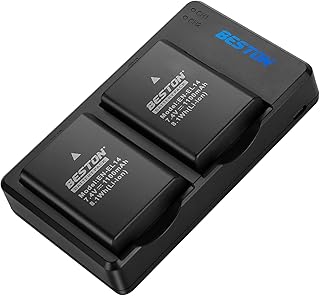 2-Pack EN-EL14 / EN-EL14a Battery Packs and Rapid USB Charger for Nikon D3100 D3200 D3300 D3400 D3500 D5100 D5200 D5300 D5500 D5600 DF Coolpix P7000 P7100 P7700 P7800 Cameras