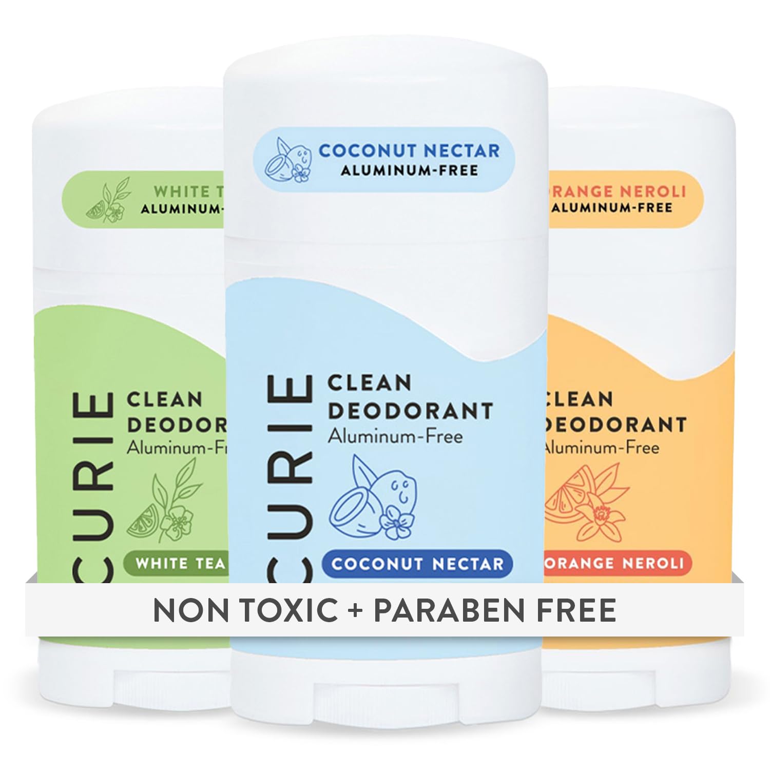 Natural Deodorant for Women - Original Stick Variety Pack - Coconut Nectar, Orange Neroli, and White Tea - Aluminum Free, Clean, Sustainable, Vegan, Paraben Free (3pk)