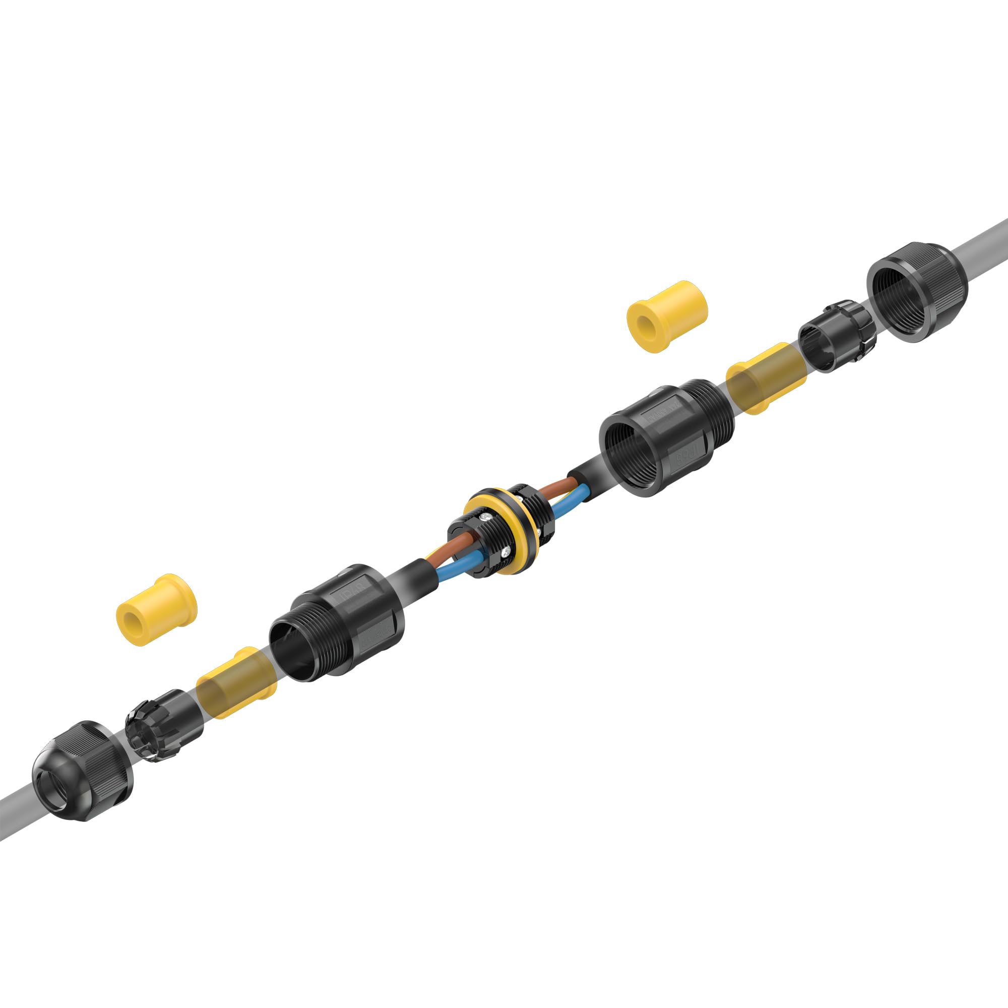 ledscom.de 20x connettore per cavi per esterni, IP68, manicotto per cavo di diametro 5-12 mm