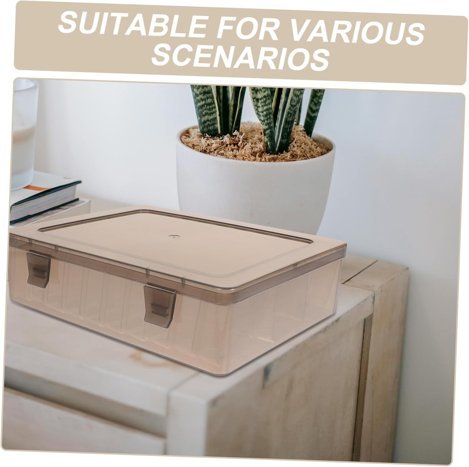 SOLUSTRE Small Storage Containers Portable Jewelry Storage Box Compartment Bead Organizer Lids for Craft Supplies