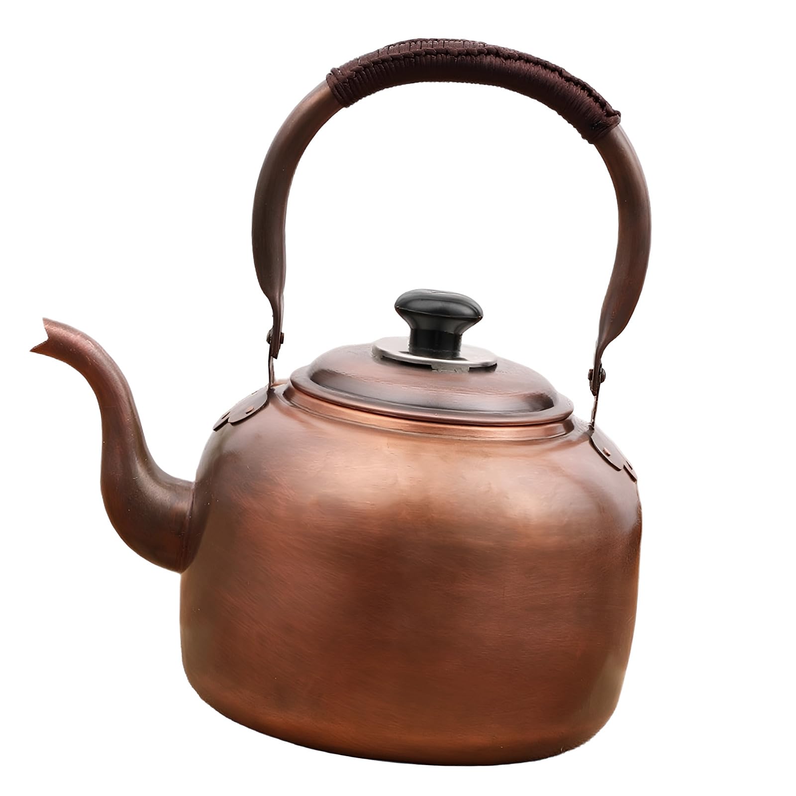MALSSE Whistling Tea Pots Copper Kettle with Ergonomic Handle for Induction and Stove Practical Kitchen Essential Induction Kettle