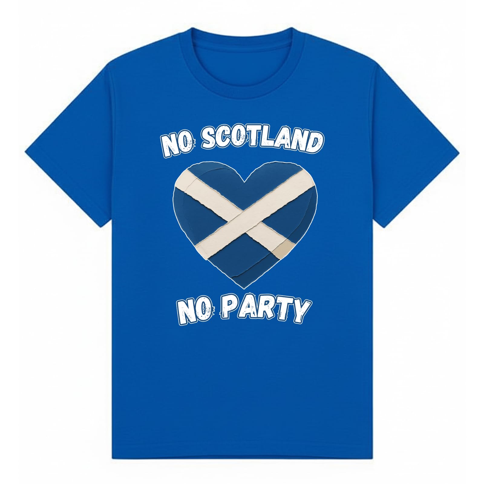 No Scotland No Party Travel Football Girls Graphic T-Shirt Retro Novelty Tee for Men Scottish Heritage Fan Souvenir Clothing Apparel Top Royal Blue 7-8Y