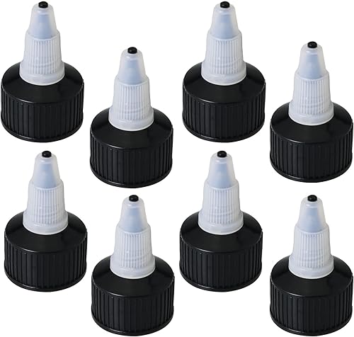 8 tapas superiores de giro natural, tapas dispensadoras de tapas de botella, tapas de repuesto para botellas exprimibles, botellas de pintura