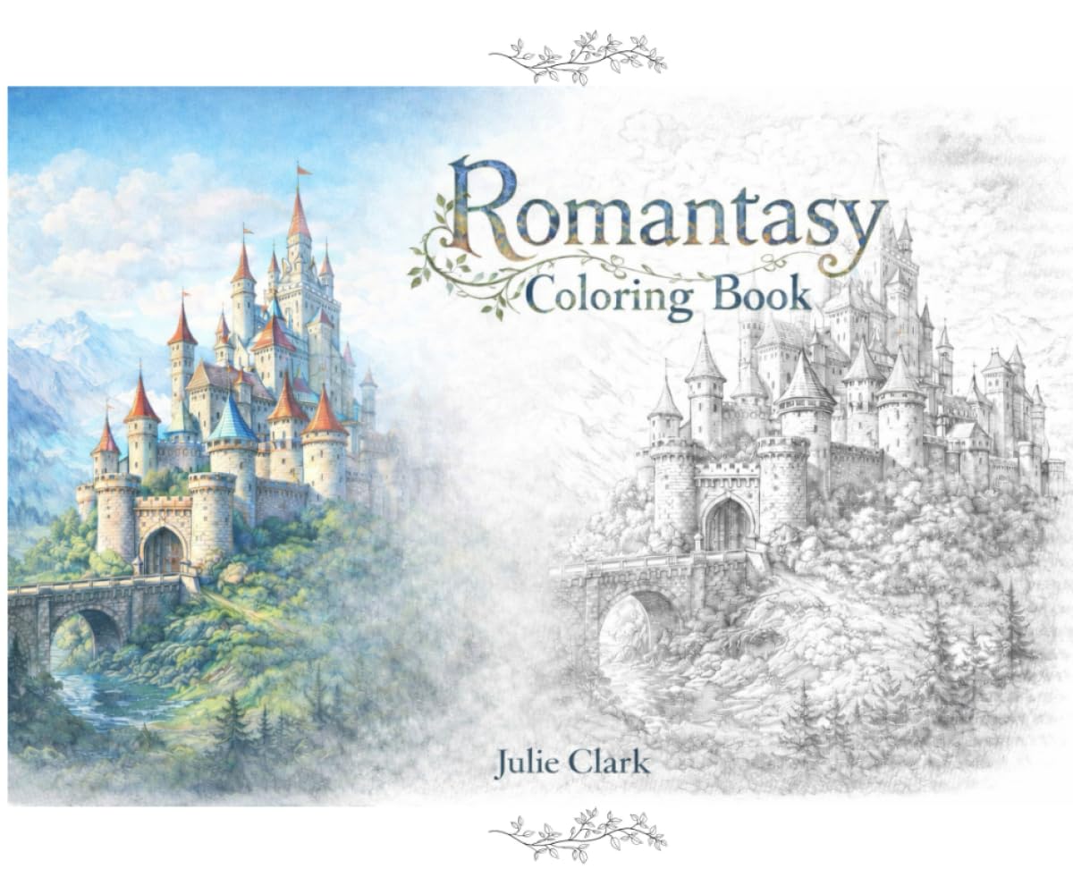Romantasy Coloring Book: Grayscale coloring