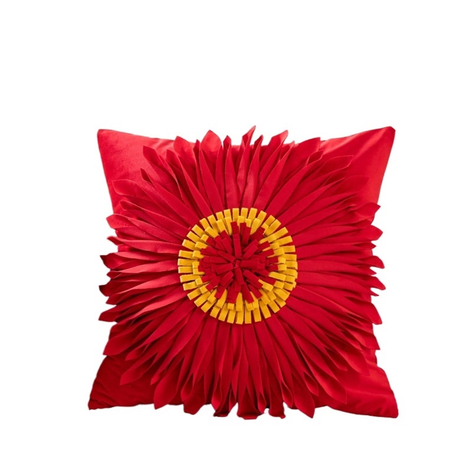 LCKKJHG Daisy Design Cushion Cover 45x45cm Room Decor Sunflower Throw Pillow Bedroom Living Pillowcase(Red)