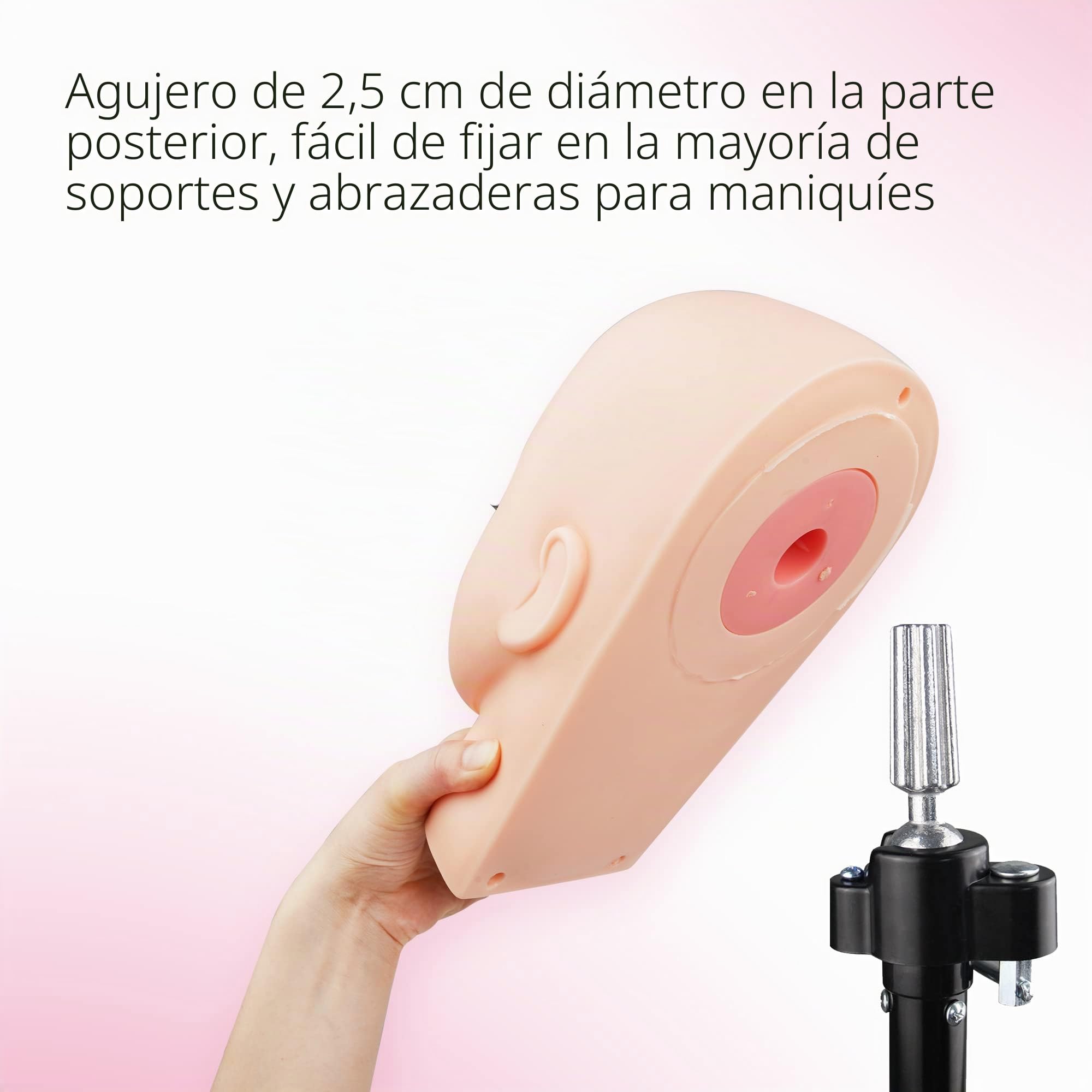 Beauty7 Cabeza Silicona de Maniquí Maquillaje Entrenamiento para Extensiones de Pestañas con Pestañas de Práctica Autoadhesivas