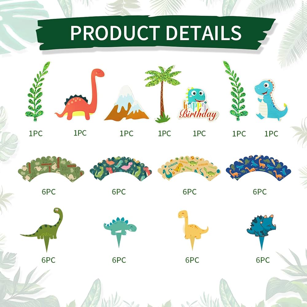dinosaur-cupcake-toppers-55pcs-dinosaur-birthday-party-supplies-cake-topper-cupcake-wrappers-dinosaur-party-decorations-for-baby-shower-and-kids-girls-dinosaurs-theme-birthday-party-amazon-ae-grocery for Dinosaur Cake Topper Printable Free Dinosaur cupcake toppers, 55Pcs dinosaur birthday party supplies cake topper Cupcake Wrappers, Dinosaur party decorations for Baby Shower and Kids Girls Dinosaurs Theme Birthday Party : Amazon.ae: Grocery for Dinosaur Cake Topper Printable Free