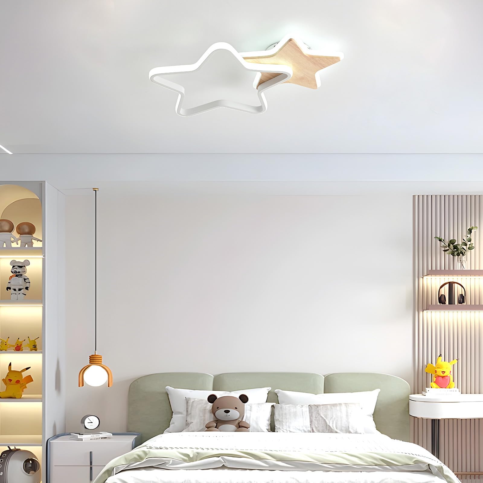 Lámpara de Techo LED, Lámpara de Techo de 26W para Habitaciones Infantiles, Habitaciones Infantiles de 40cm Regulable, Plafon LED Creativa con Forma de Estrella