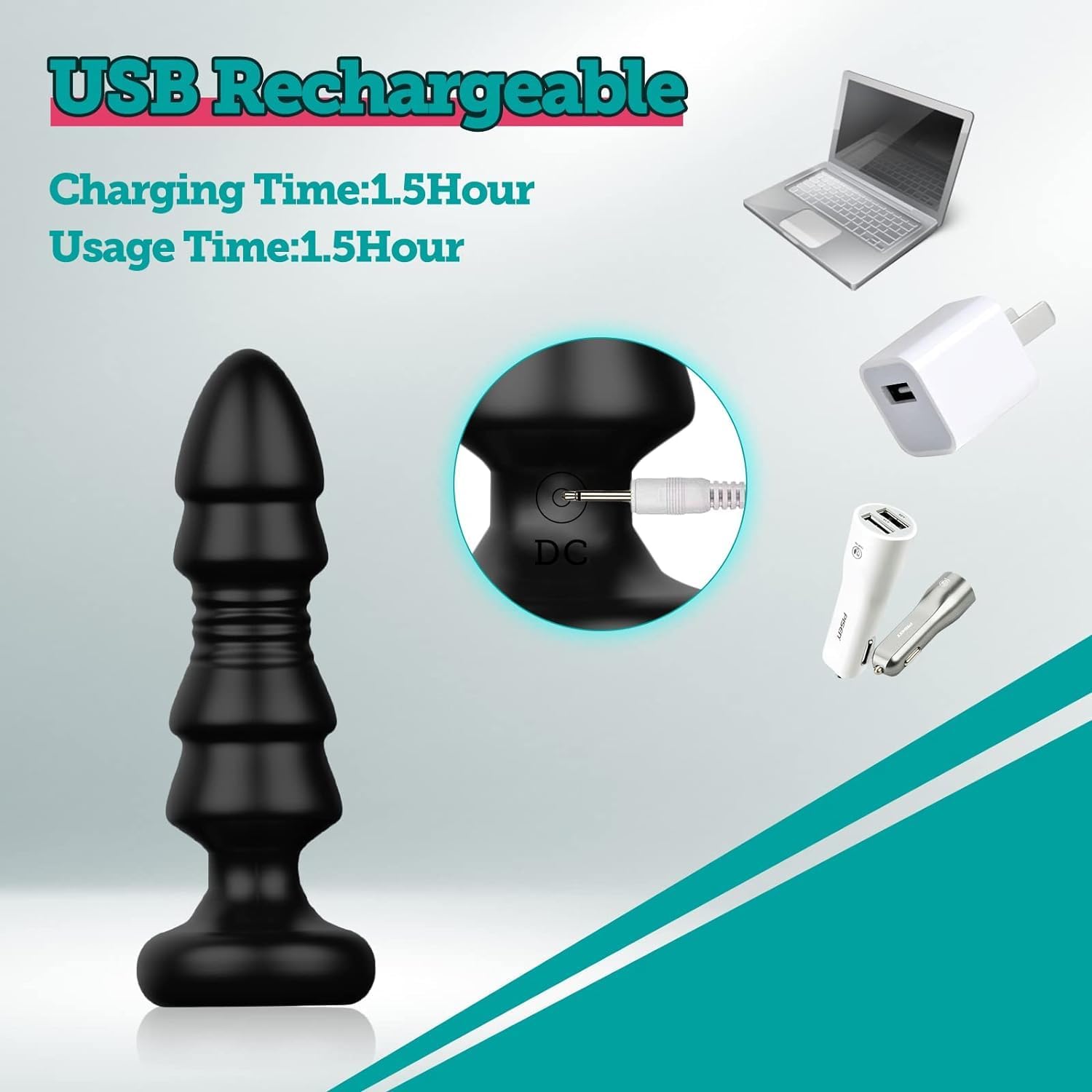 Thrusting Anal Vibrator Prostate Massager for Men Women, P Spot Vibrator Butt Plug Sex Toy with 5 Vibrations & Thrusts for Anal Play Masturbation, Equipped with Remote Controller for Hands-Free Play