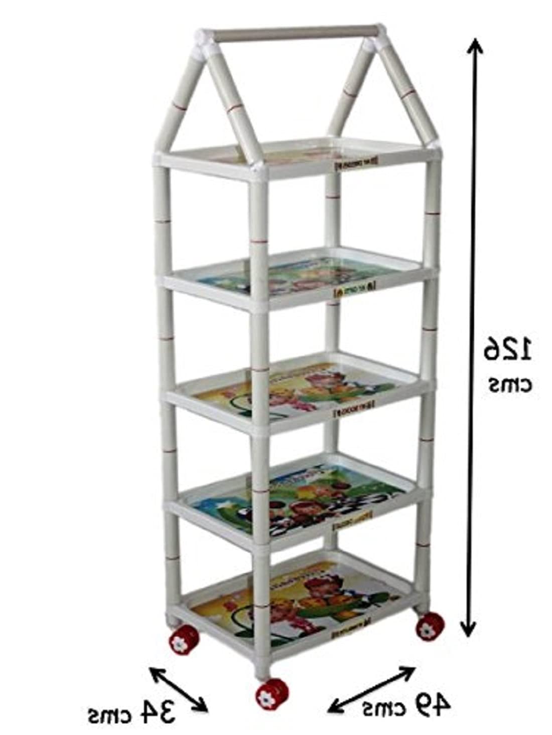 Grazia Multipurpose Multi Tier Foldable COLLAPSABLE Toy/Cloth Stand Tower Toy Box/Almirah - 5 Shelves- Blue-Made in India 1