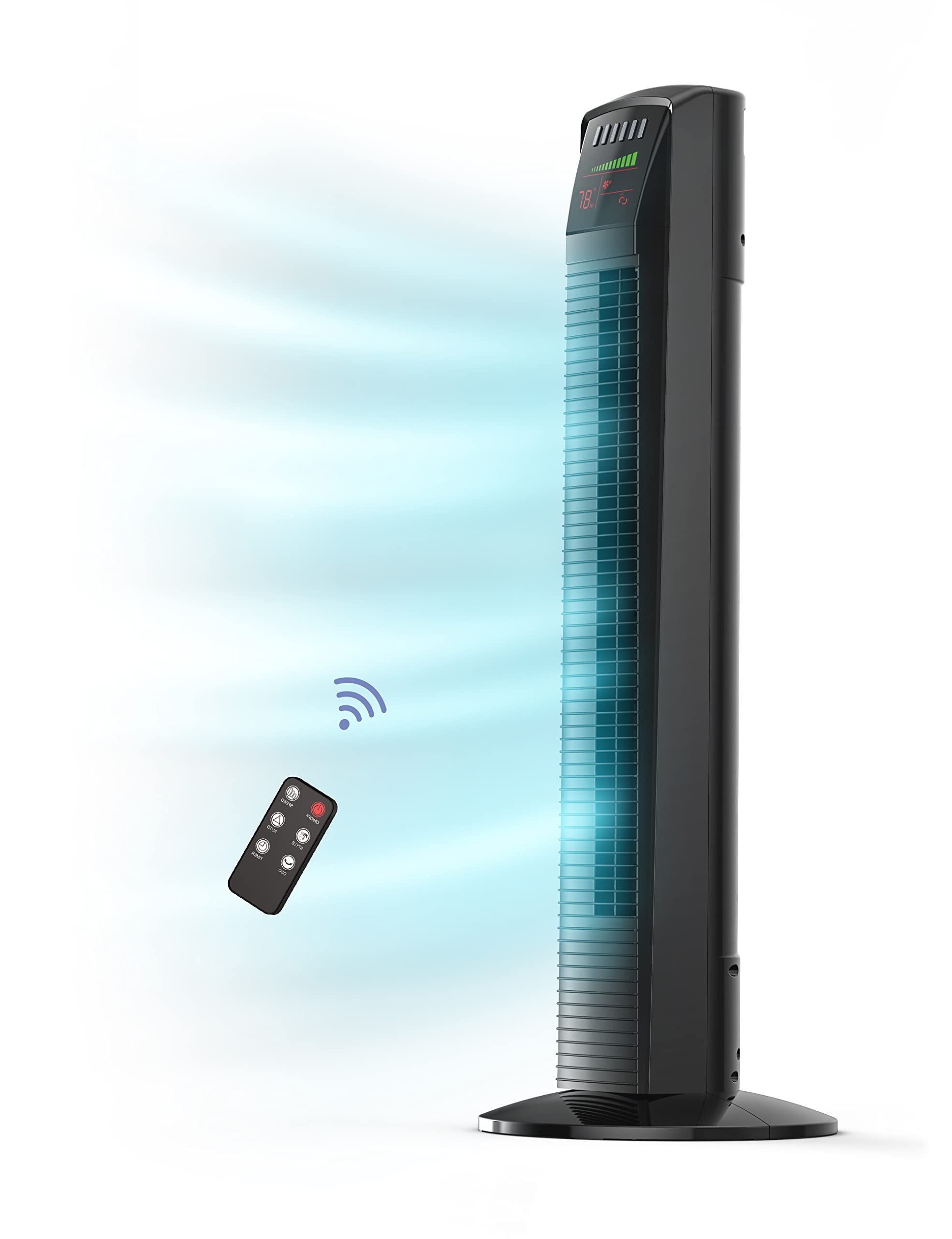 Tower Fan Freetex，35” Oscillating Cooling Fan with 3 Speeds & 3 Modes, Auto Mode, Remote Control, LED Display, 12-Hour Timer