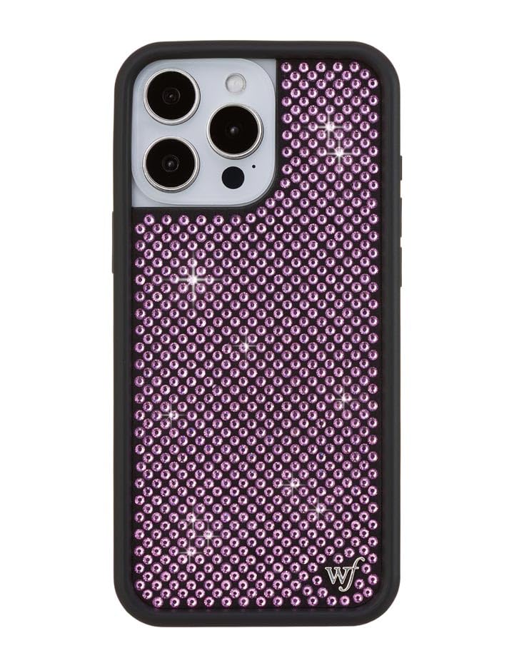 Image of Wildflower Cases - Compatible with iPhone 16 Pro Max | Protective Black Bumper, 6.5ft Drop Test Certified, Women Owned Small Business | Trendy Sparkle New Cute Diamond | Rhinestone Collection - Pink