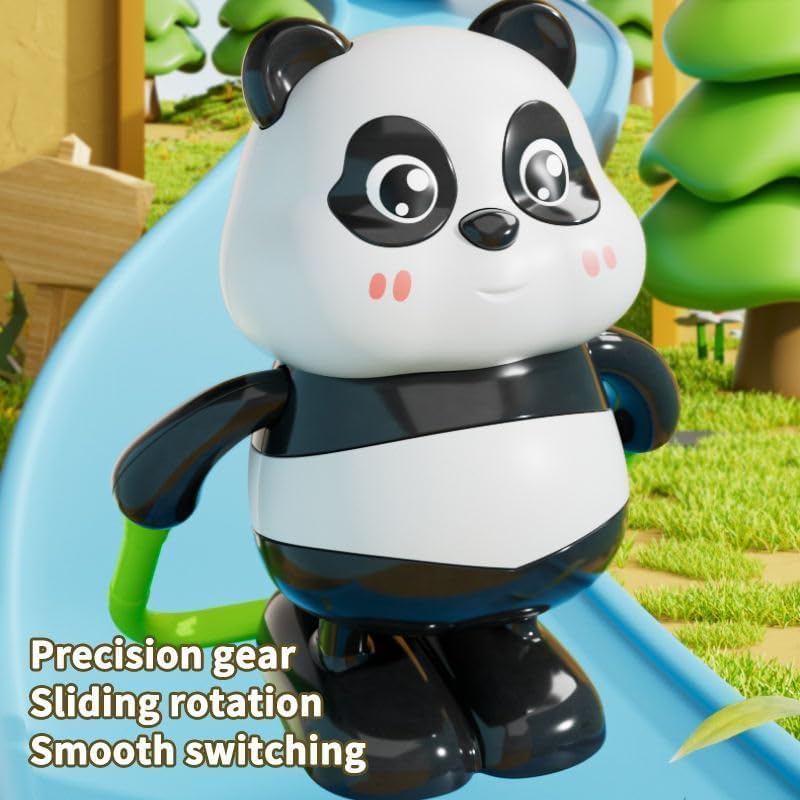Image of Cute Panda Action Toy Set for Kids, 3 PCS Moving Play Figures with Skateboard, Hula Hoop and Jump Rope, Interactive Indoor Activity Gift for Boys and Girls Age 3+