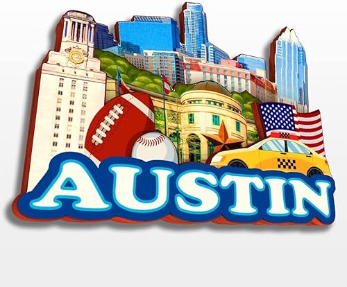 Miniatura 8 de Austin Texas USA America - Imán para nevera de madera, colección 3D, hecho a mano, viajes, ciudad, recuerdos, refrigerador, decoración del hogar,