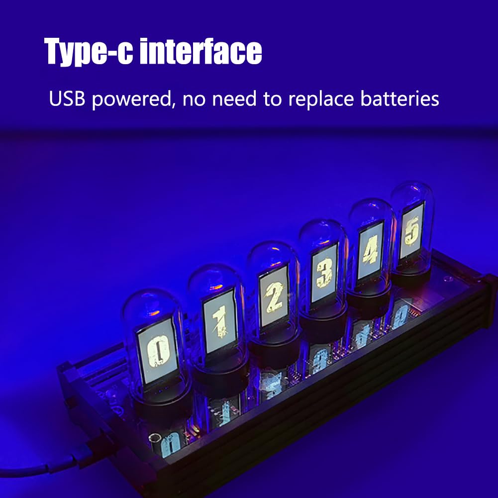 Amazon.co.jp: 模造デジタル管時計、6ビットIPSサイバーパンクニキシー