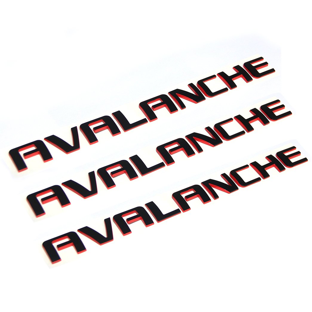 Yoaoo3pack OEM Nameplate Redline Avalanche Letter Emblem 3D Badge Compatible with Avalanche Original Red Line