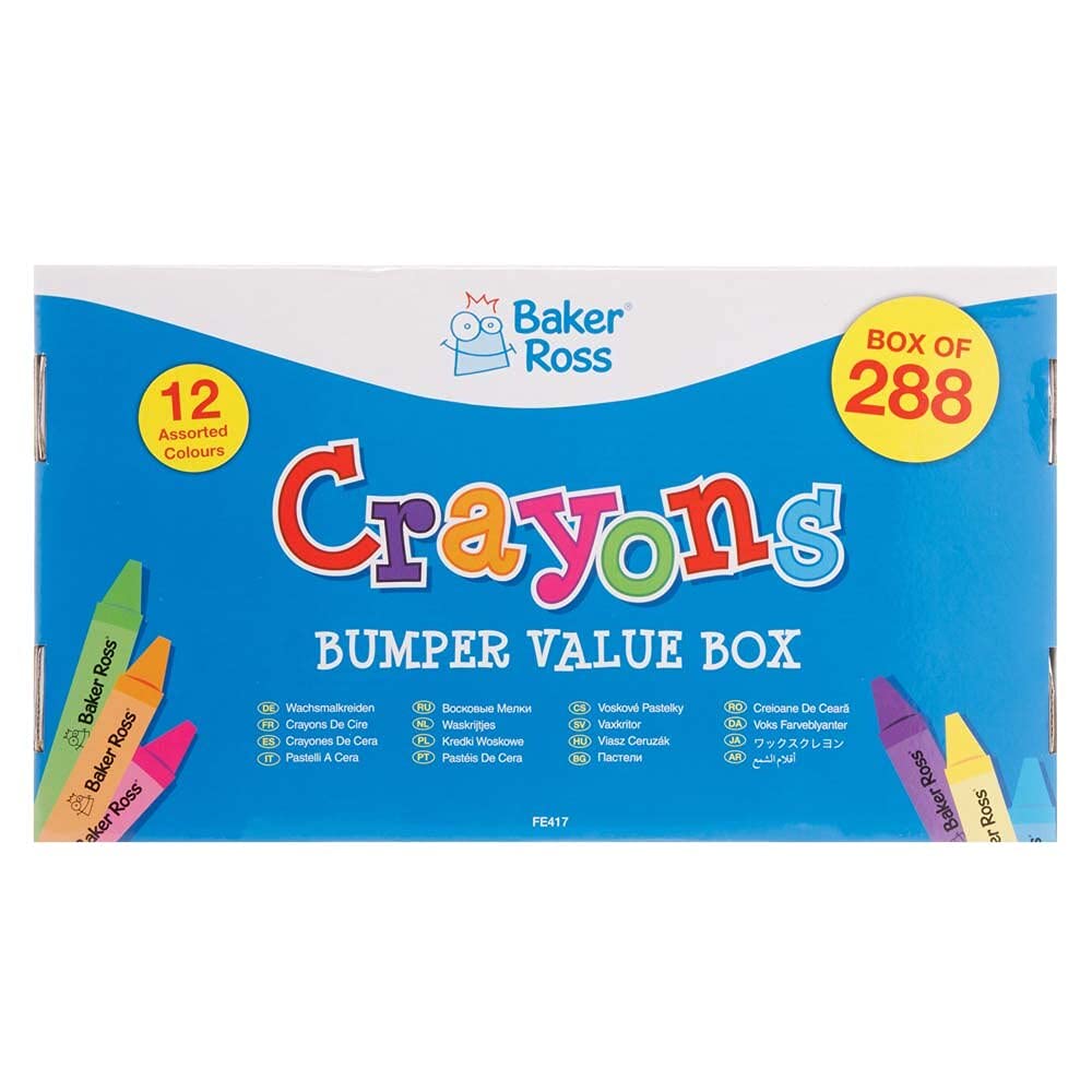 Baker Ross FE417 Crayons Bumper Craft Set - Pack of 288, Scrapbooking Supplies, Art Supplies for Children, Crayons for Kids