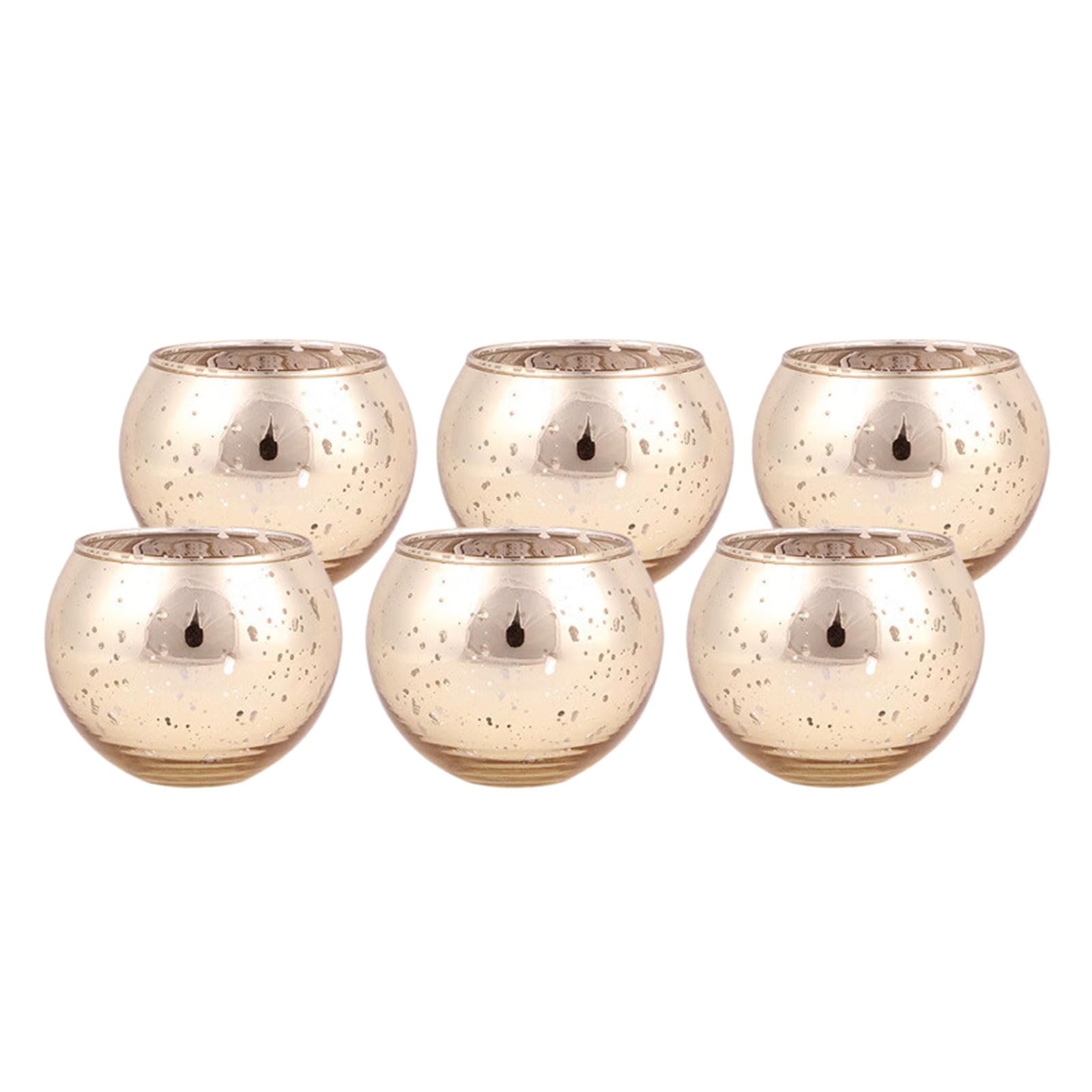 Hsyzygian 6Pcs Glass Holders, Decorative Glass Tealight Votive Bowl, Scented Stand for Table Centerpieces Votive