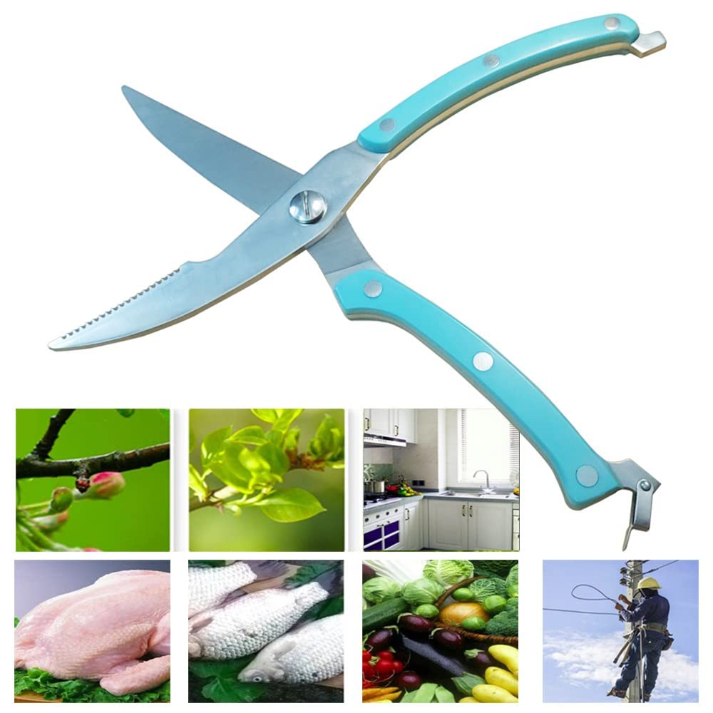 Forbici potenti per Uso Domestico, Forbici da Cucina multifunzionali in Acciaio Inossidabile Resistenti for Pollo, Carne e Pesce