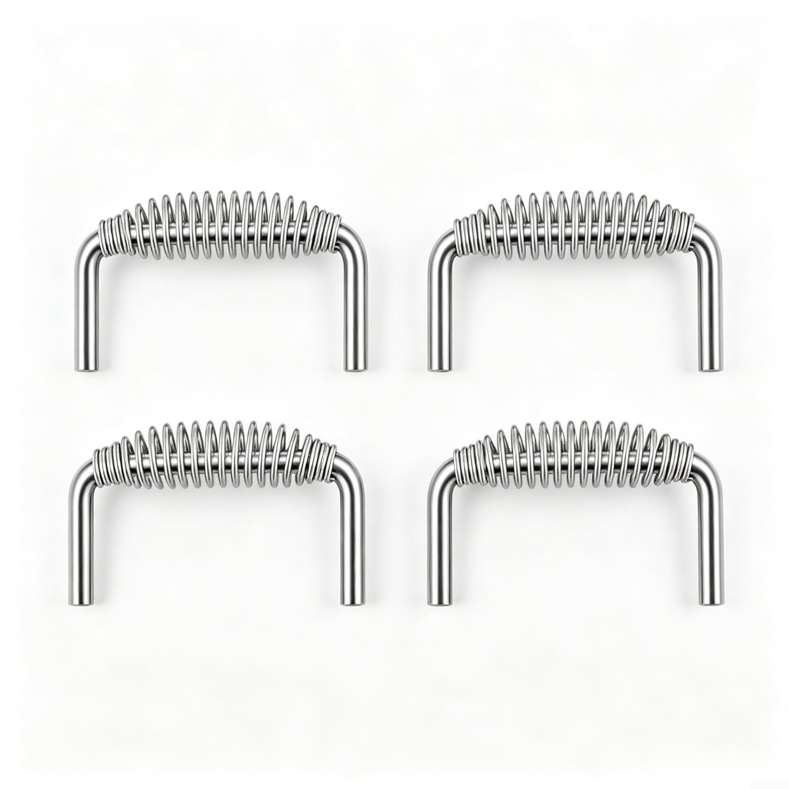 Manopole a molla per barbecue in acciaio inox per barbecue, stufe a legna, grill, forni, caminetti (4 pezzi)