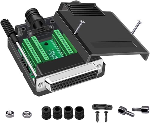 Jienk DB44 Adaptadores seriales hembra RS232 sin soldadura, HDB44 hembra D-SUB a 44Pin 3Row bloque de terminales Breakout Board para equipos