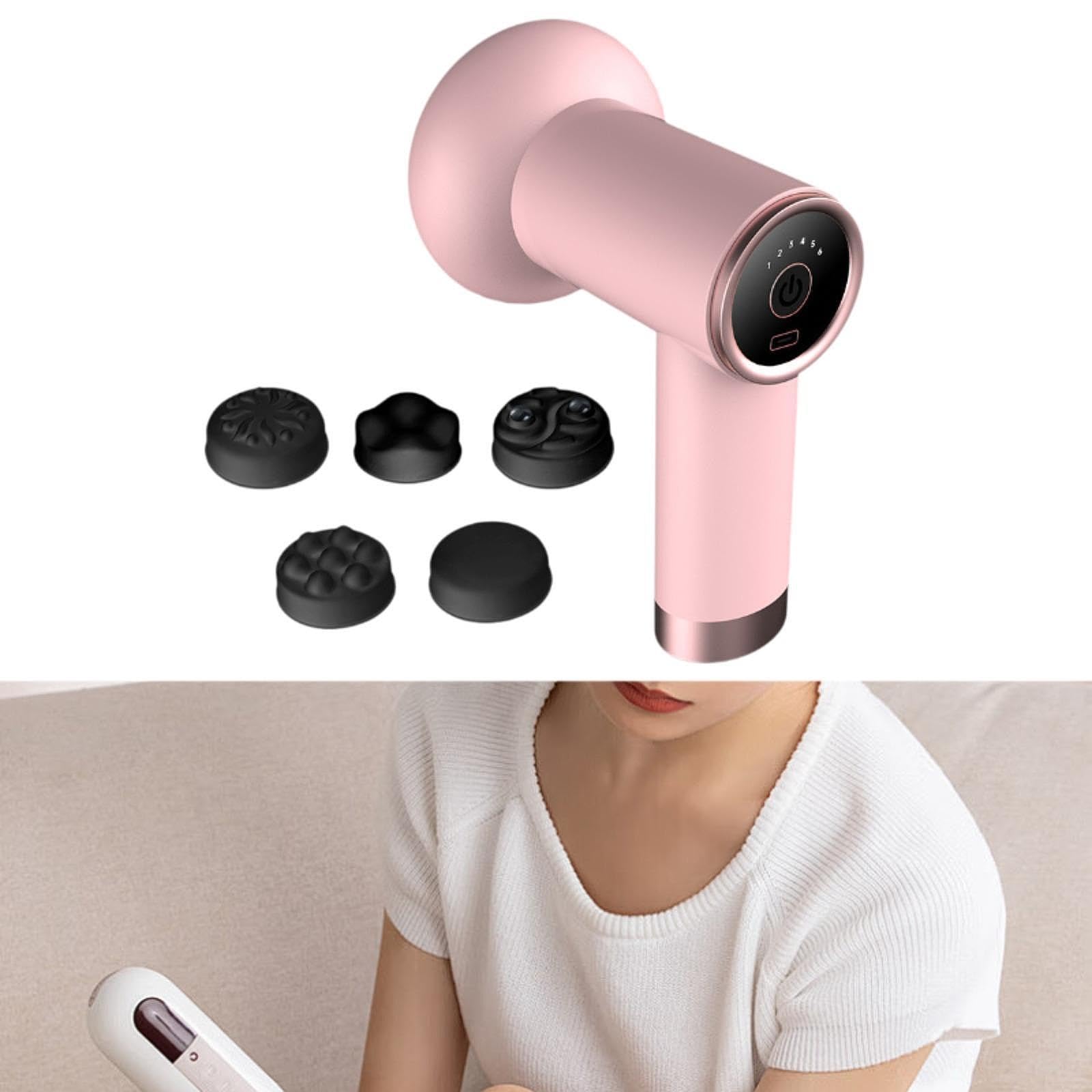 Massaggio Elettrico Corpo Dispositivo Massaggiante Cellulite Manuale Regolabile Portatile Compatto PP con Funzione Drenante Adatto per Benessere Pers, Rosa