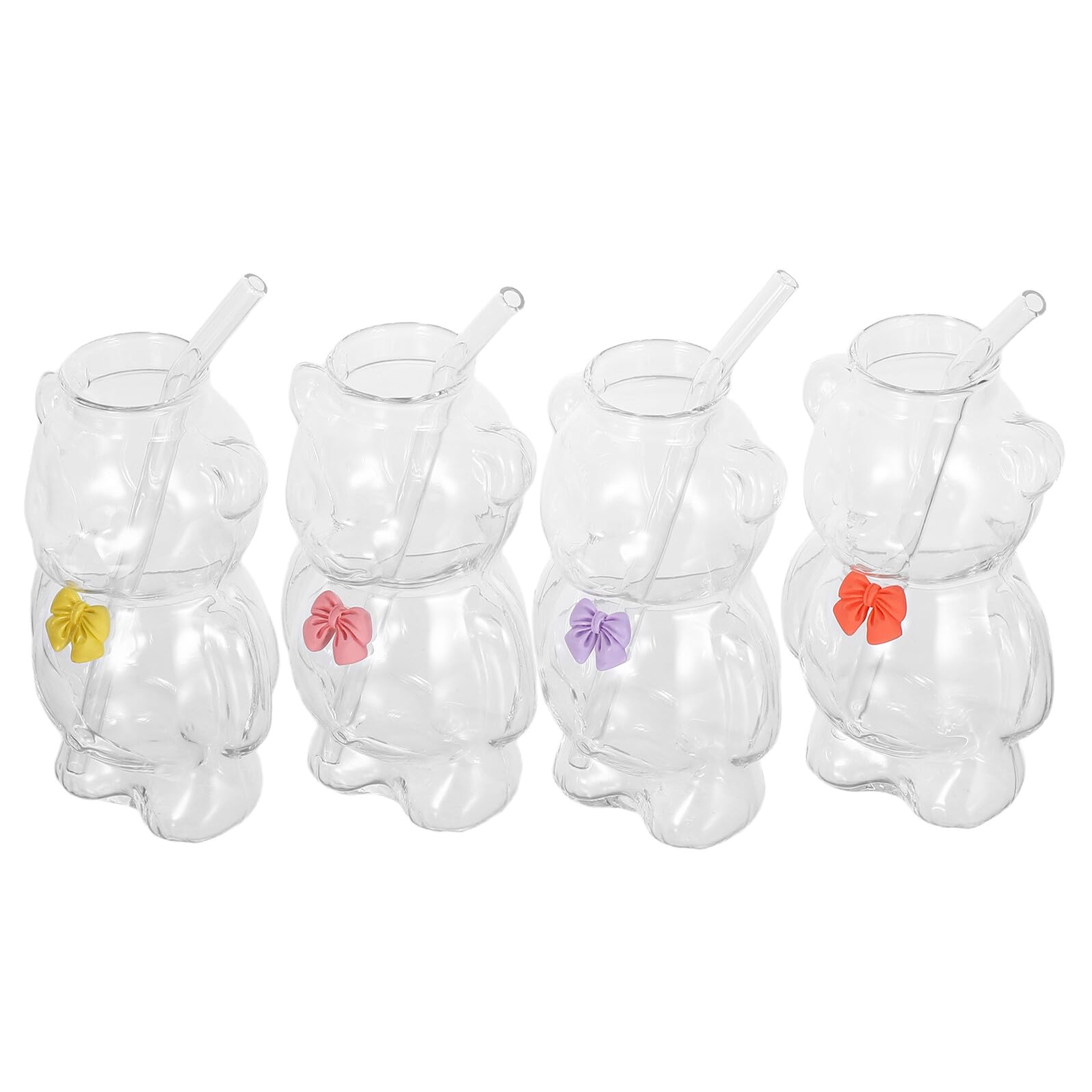 Tasses amusantes ours en verre 330ml avec paille pour reussir vos repas en famille