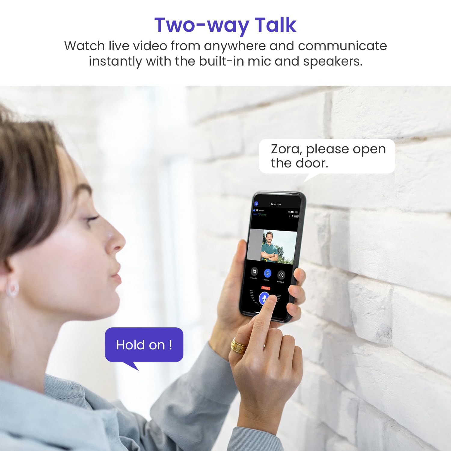 1080p Smart Video Doorbell Camera with AI Motion Detection Night Vision Cloud Storage 2 Way Audio Battery Powered — view 5