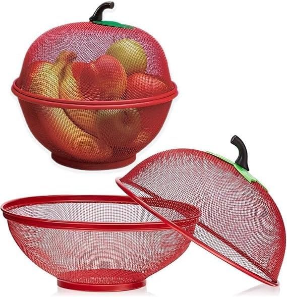 Durable Apple Shaped Fruit and Vegetable Basket with Mesh Cover for Kitchen, Multi-Purpose Stand with Protective Net Cover, Ideal for Storing Fresh Fruits & Vegetables-image-11