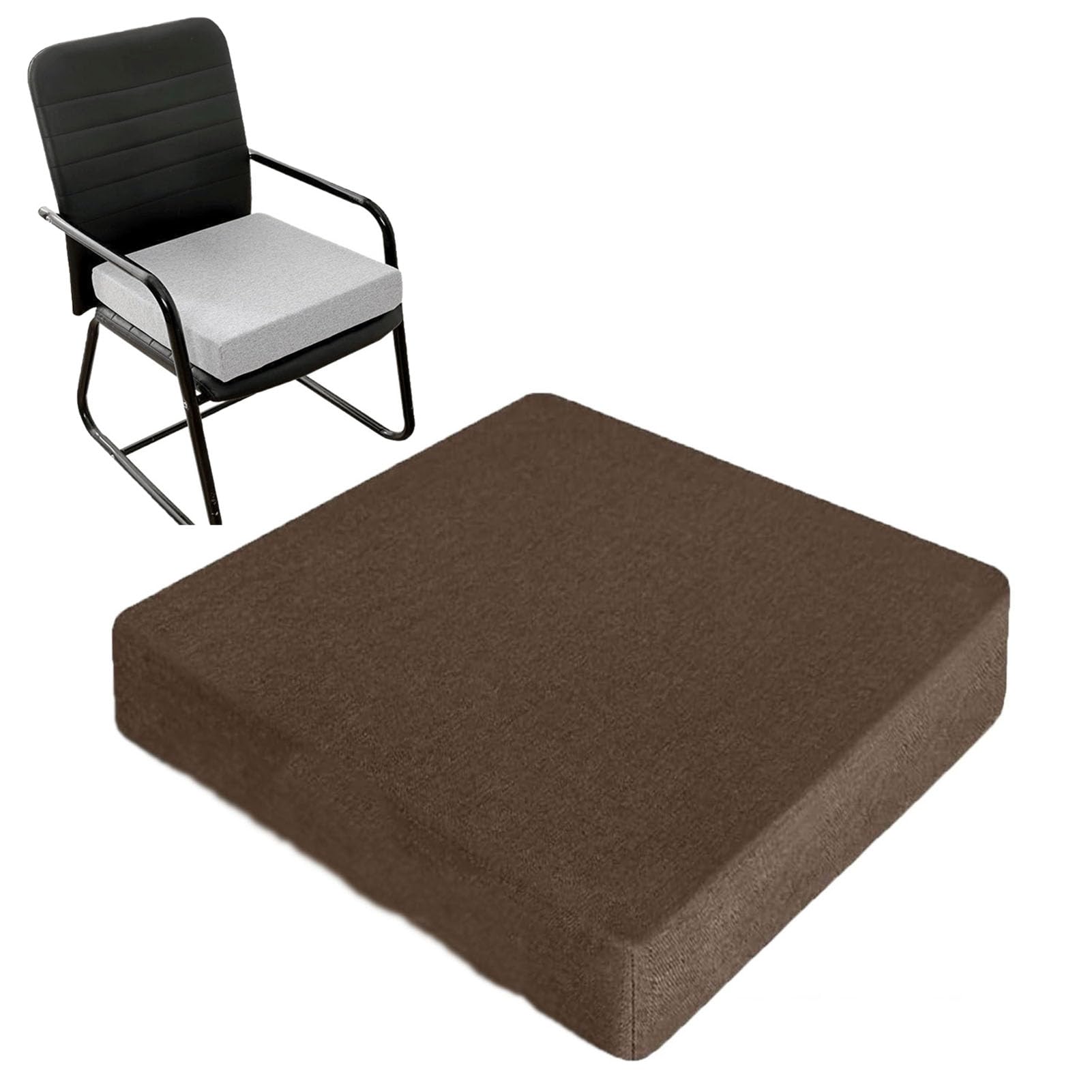 Gruba poduszka antypoślizgowa dla seniorów do użytku na zewnątrz i do biura poduszka podtrzymująca wózek inwalidzki, ciemnobrązowa, 55 x 55 x 5 cm, wygodna poduszka do siedzenia dla dorosłych.