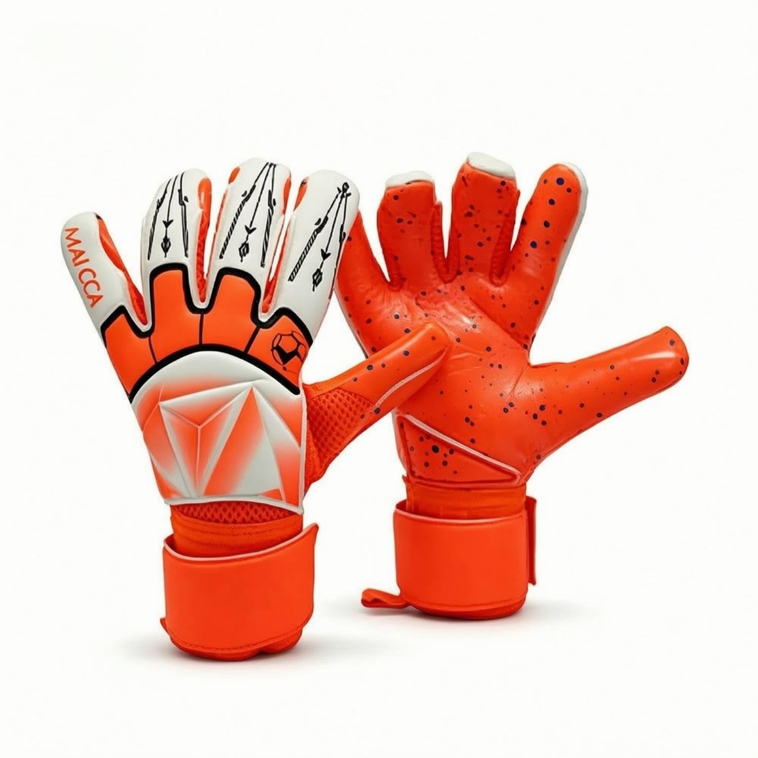 Protective Goalkeeper Gloves with Finger Support Non-Slip Soccer Goalkeeper Gloves Padded Breathable for Goalkeepers, Goalies, Orange, 10-image-31