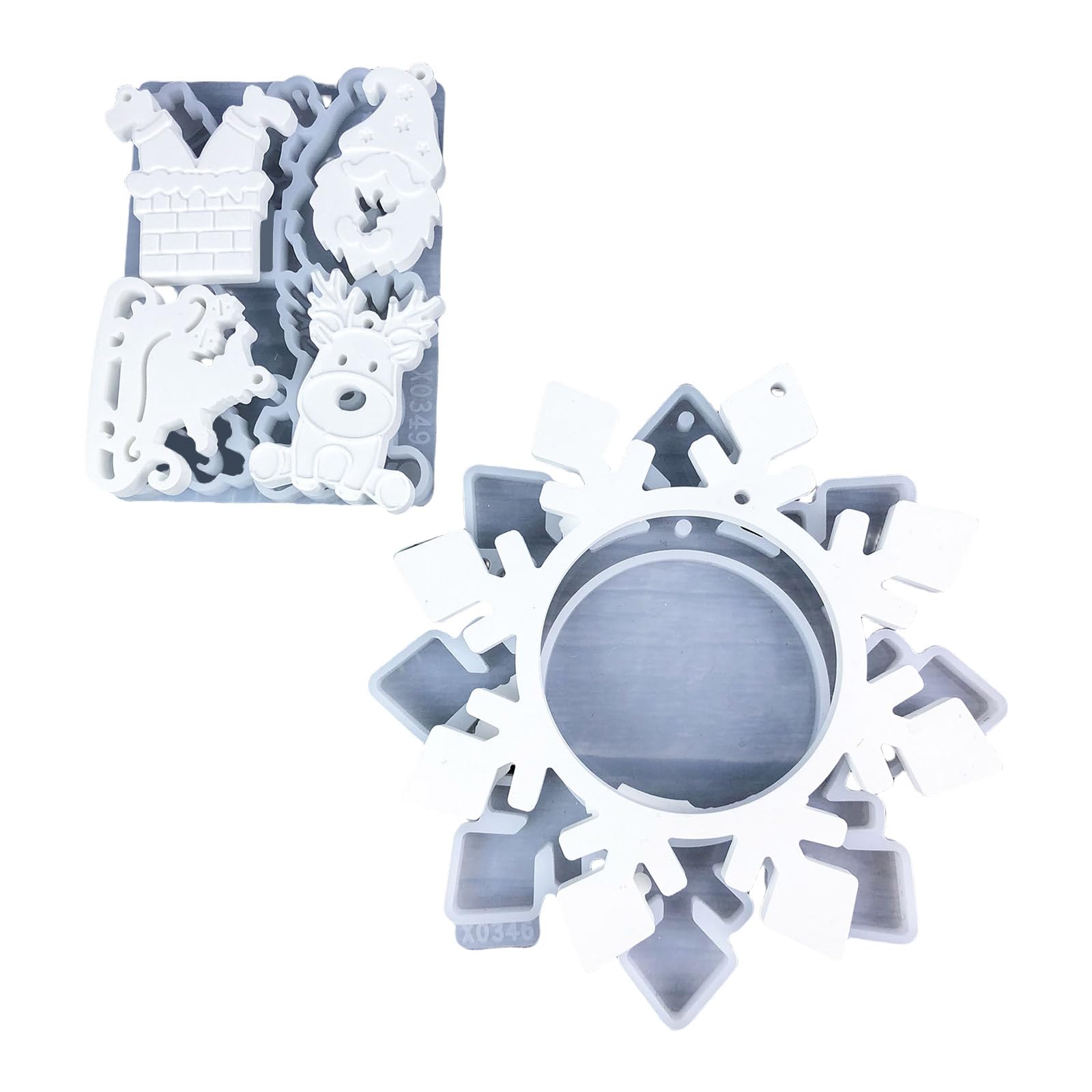 2 pz/set albero di Natale appeso ornamento resina epossidica silicone fiocco di neve ciondolo stampo gioielli fatti a mano strumento