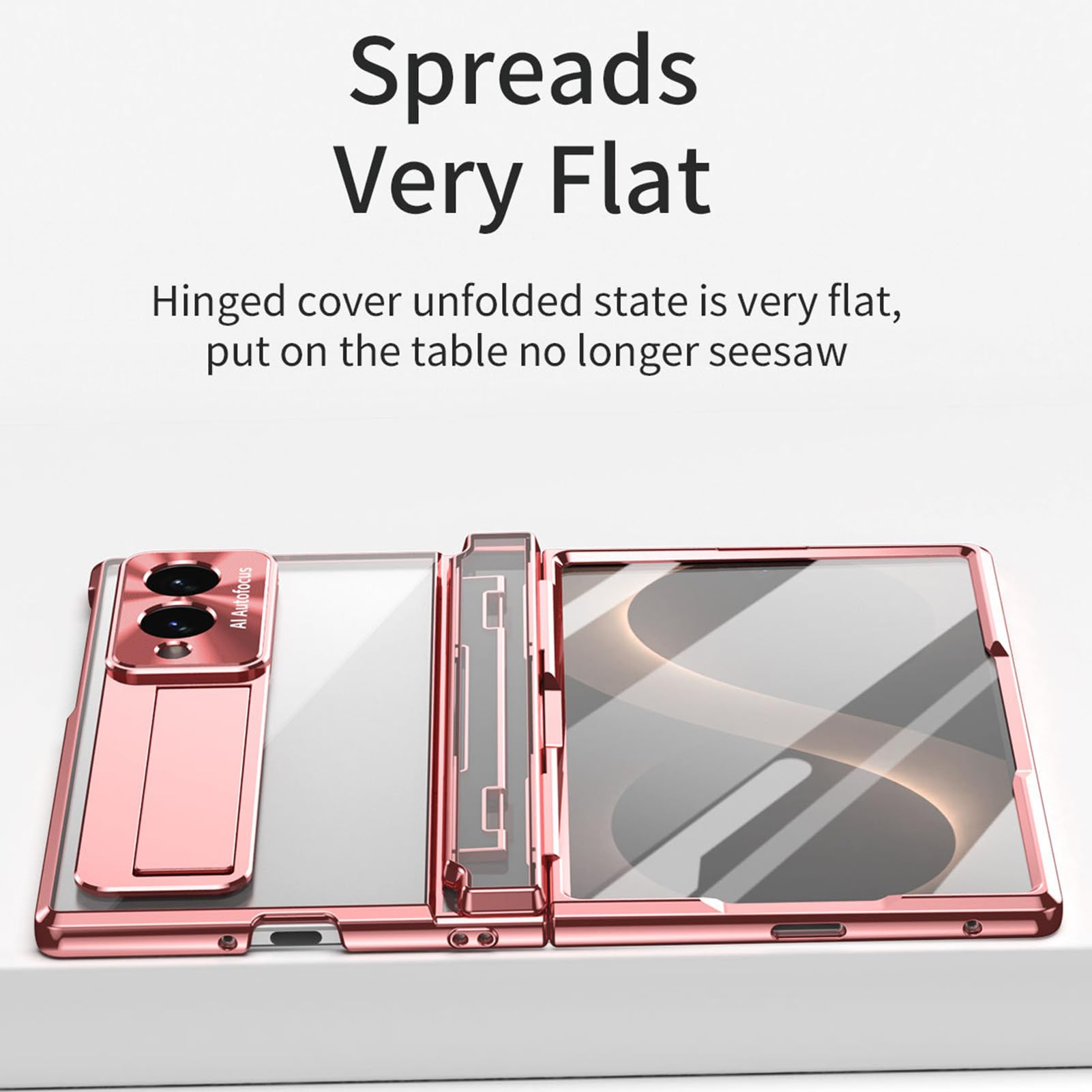 Staffa Caso Per Samsung Galaxy Z Fold 8, Placcatura Cerniera Trasparente | Proteggi Schermo Resistente ai Graffi Fotocamera Guscio Anti Ingiallimento Leggero PC Copertura