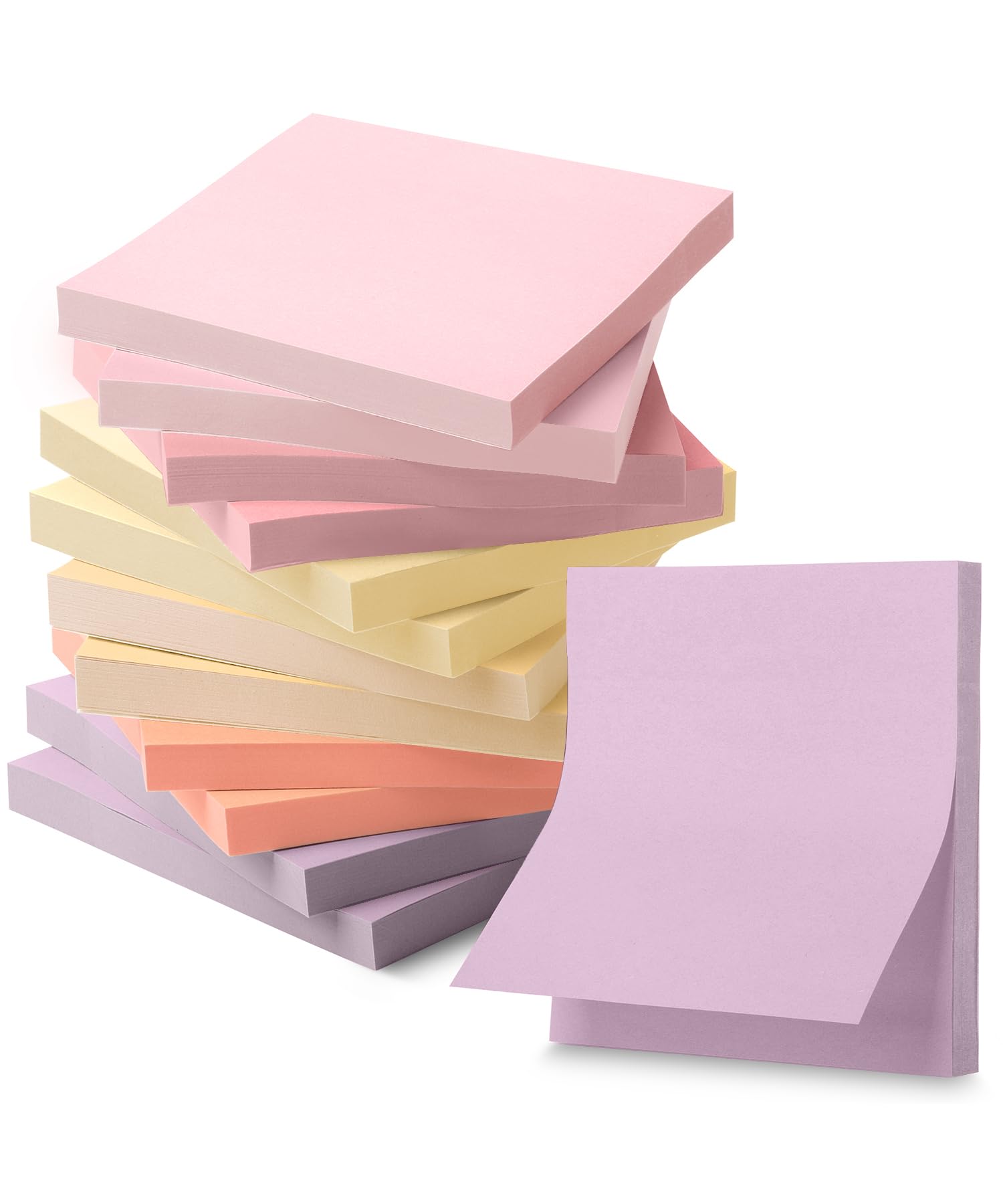 Mr. Pen- Sticky Notes, 3”x3”, 12 Pads, 600 Sheets, Colorful Sticky Notes 3x3, Sunset Sorbet, Stocky Notes for Bible Journaling