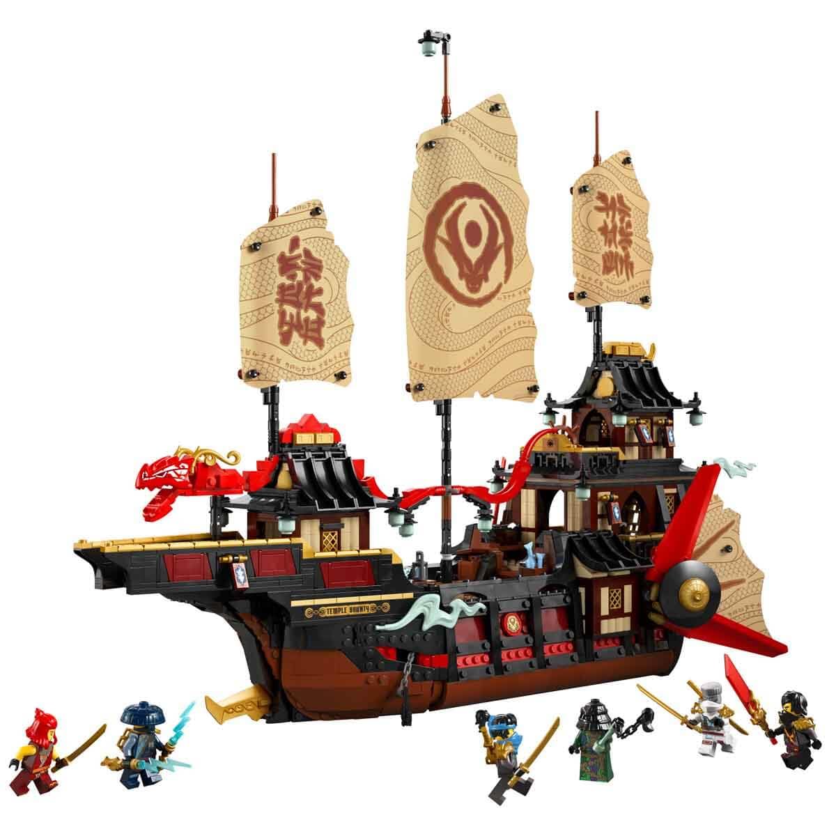 LEGO NINJAGO Der Tempel-Flugsegler - Interaktives Schiff mit beweglichen Segeln, 6 Minifiguren inkl. Cole, Zane & NYA - Geschenk für Jungen und Fans von Aufstieg der Drachen ab 14 Jahren - 71848