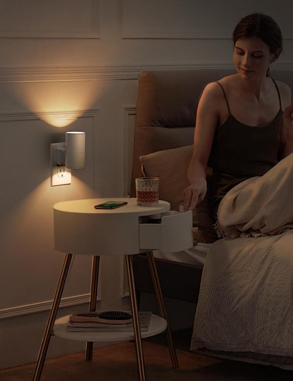 L LOHAS LED Night Light Plug in, Night Lights Plug into Wall, Light Sensor, 0-100LM Soft White 3000K, Dimmable Night Light, Modern Nightlight for Kids Bathroom Hallway Bedroom Kitchen Stairway, 2 Pack - Image 8