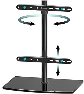 ONKRON Universal TV Stand for Most TVs 32-75 inch 360° Swivel Pedestal Height Adjustable up to 40kg VESA Max:400x400mm