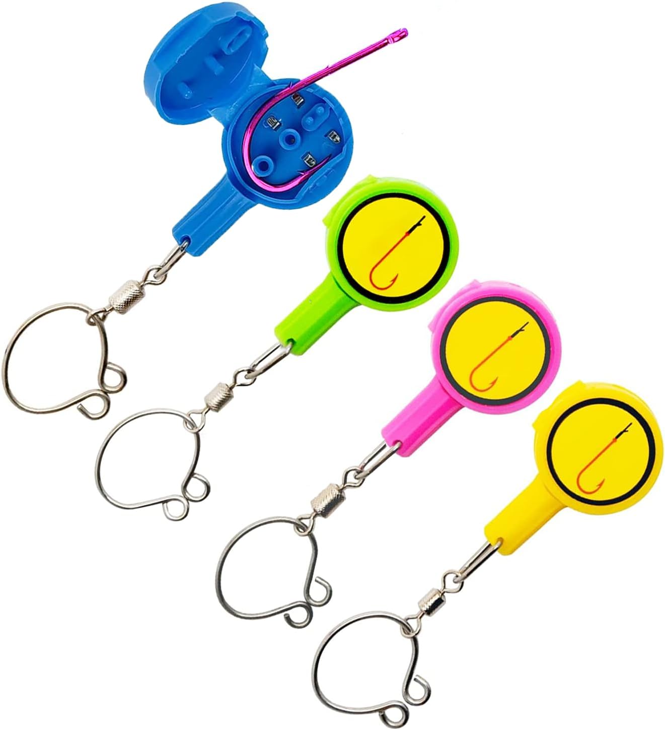 Fishing Knot Tying Tool - 4 Pcs/Pack - Hook Covers for Easy Tying and Protection - Kayak/Ice/Bait Fishing in Freshwater & Saltwater