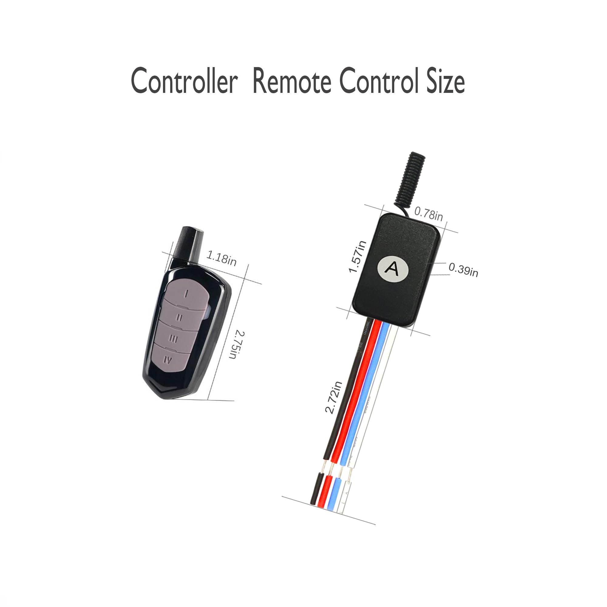 Interrupteur radio DC 4 voies Télécommande sans fil DC 5V/12V/24V 3A Mini interrupteur à distance,1 canal radio,pour réglettes d'éclairage,serrures de portes électriques,cloches d'alarme.