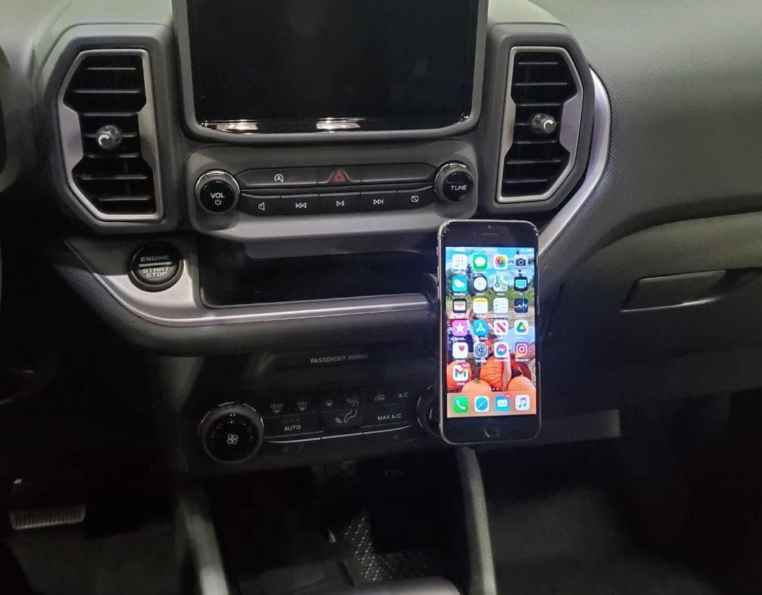 Phone Mount holder compatible with Ford Bronco Sport center console dashboard | clamp on style with magetic, wireless, clamp, fast charge and apple phones 2021-2025