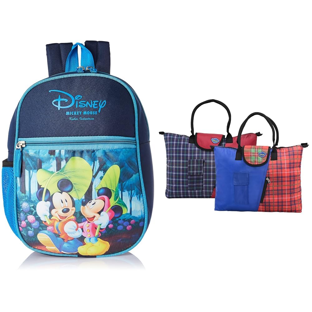 Kuber Polyester Disney Print Unisex School Bag | Foldable Shopping Bags For Women with 3 Small Pockets-image-25
