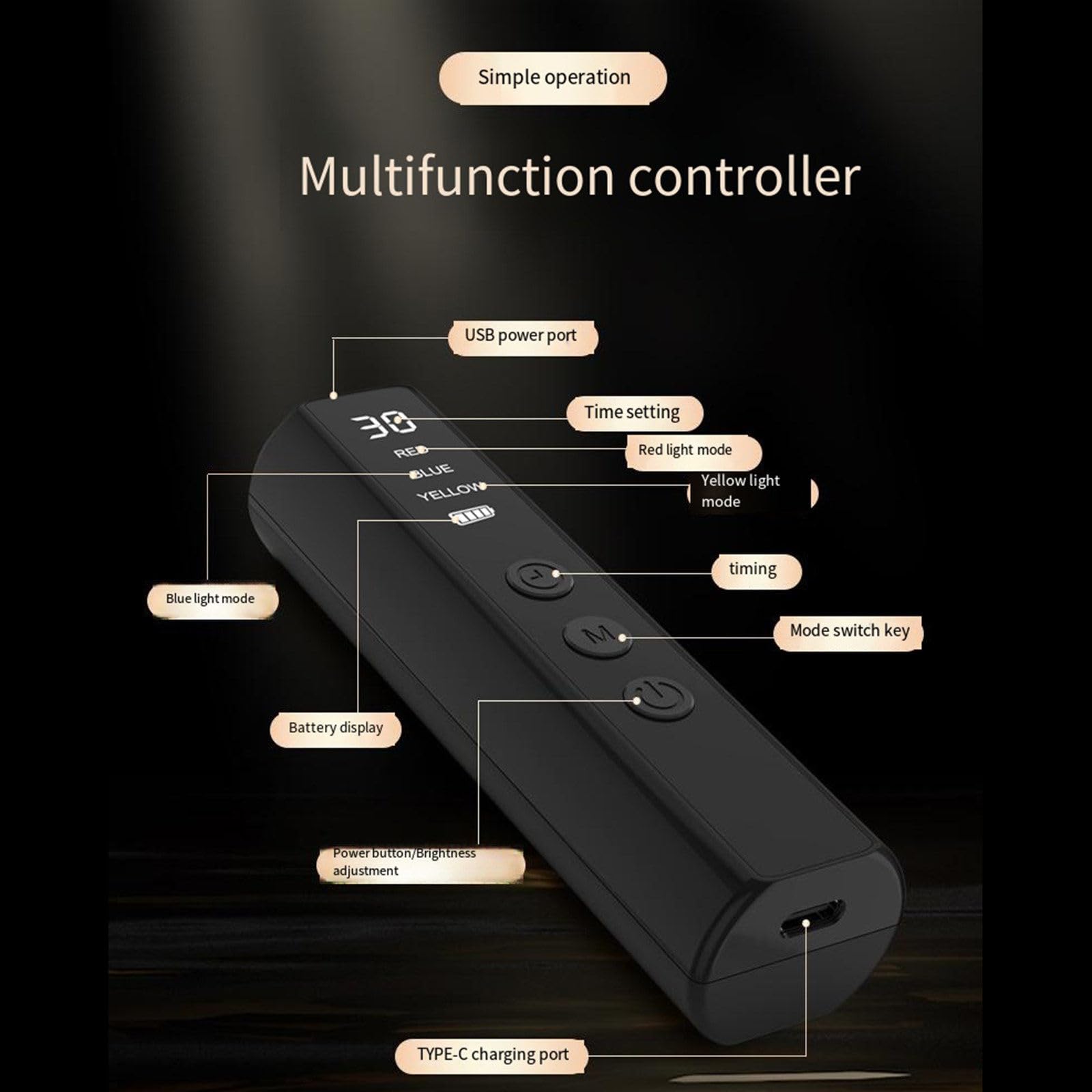 Máscara de fototerapia Facial Led, Dispositivo de rejuvenecimiento de la Piel, Dispositivo de Belleza de fototerapia con luz roja y Azul