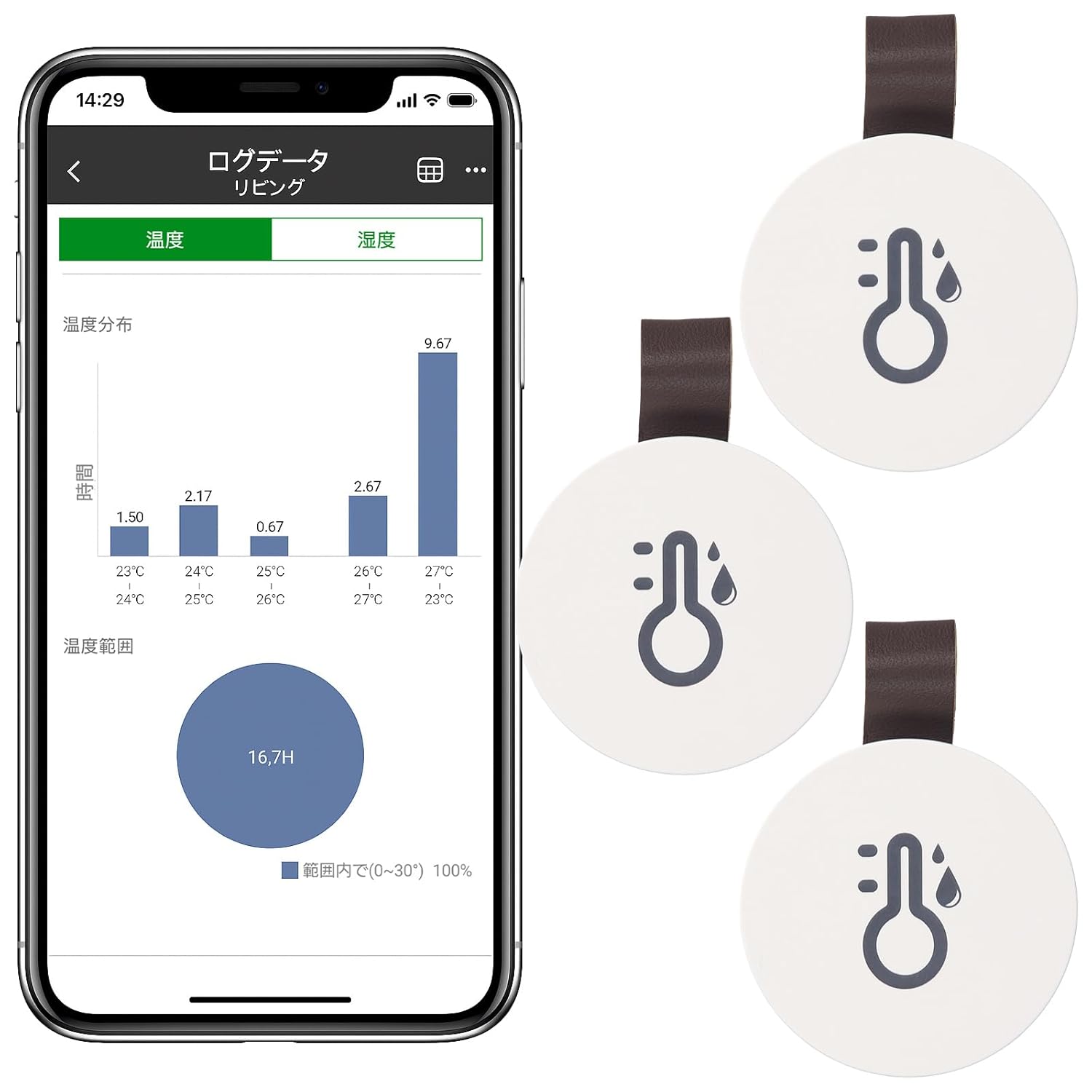 スマート温湿度計 Bluetooth デ