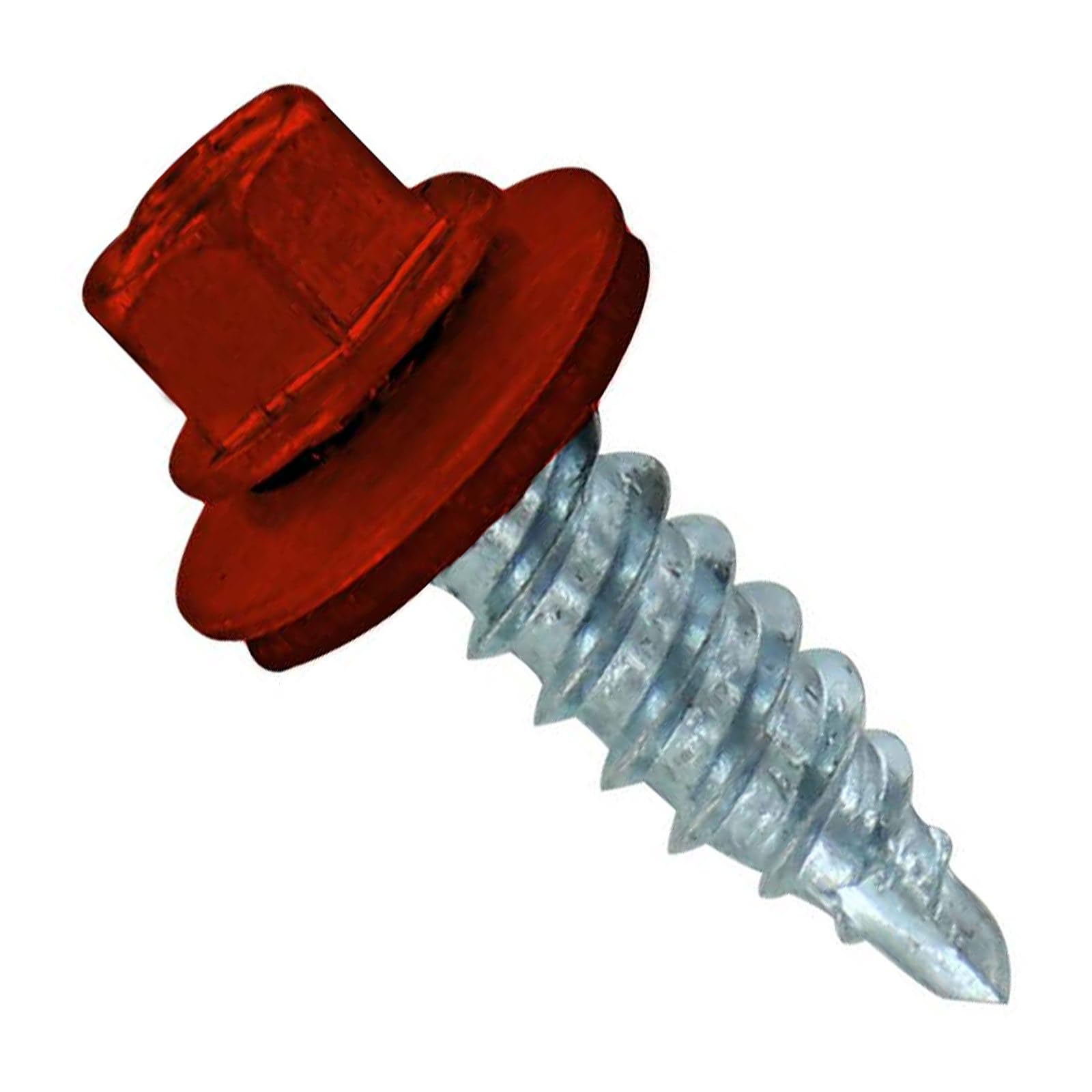 Fasteners Plus ST Fastening #12 x 3/4" Kwikseal Woodbinder Metal Roofing Stitch Screws Metal-to-Wood Rustic Red (Pack of 250)