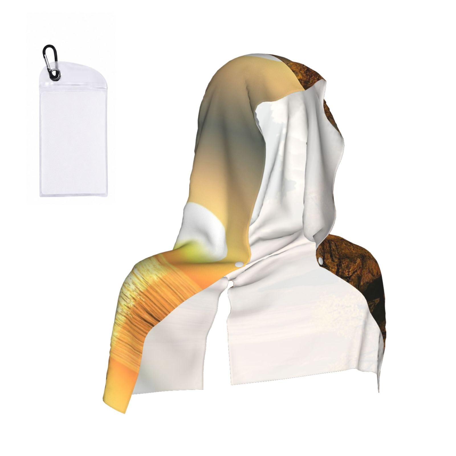 WXWJSHMGC Good Morning Print Cooling Hoodie Towel, Cooling Towels For Neck And Face Sun Protection Instant Cool Hoodie(Sport/Camping/Work Out/Hot Weather)