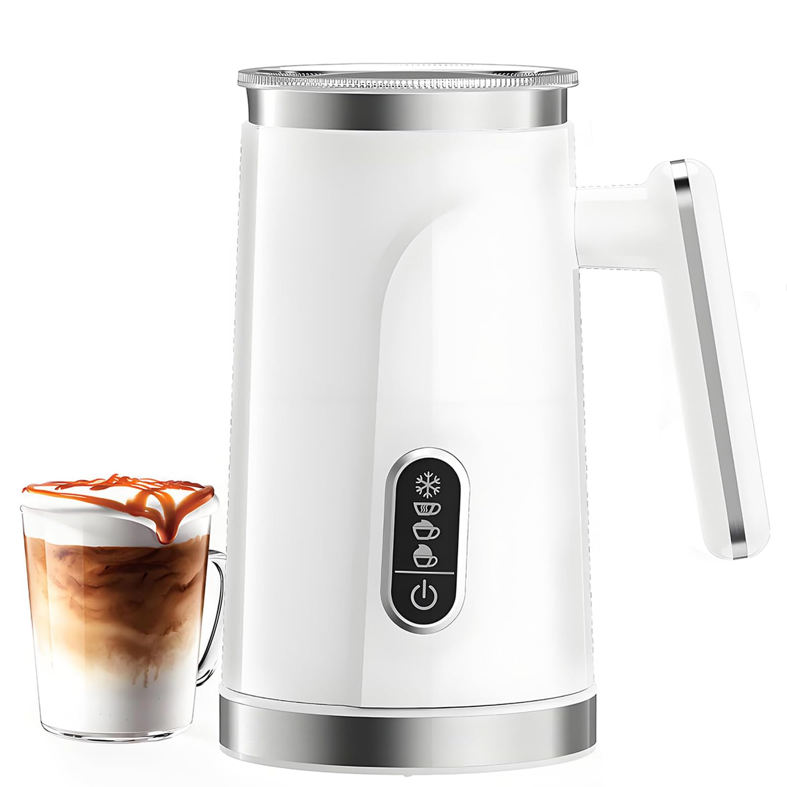 Espumador de leche eléctrico de 500W y calentador automático blanco de 300ml