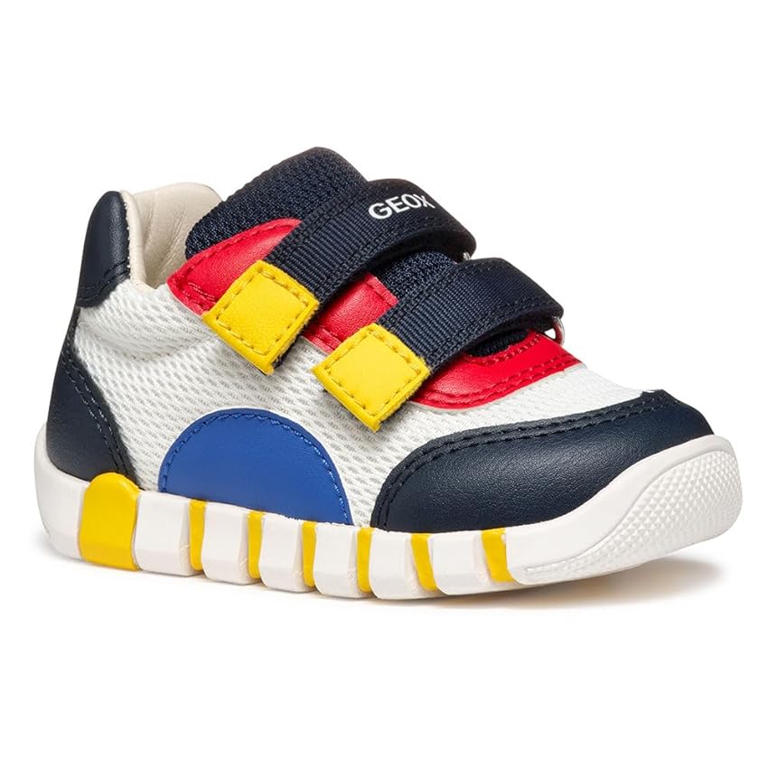 Geox B IUPIDOO Boy C, Scarpe da Ginnastica Bimbo 0-24, White/Navy, 21 EU