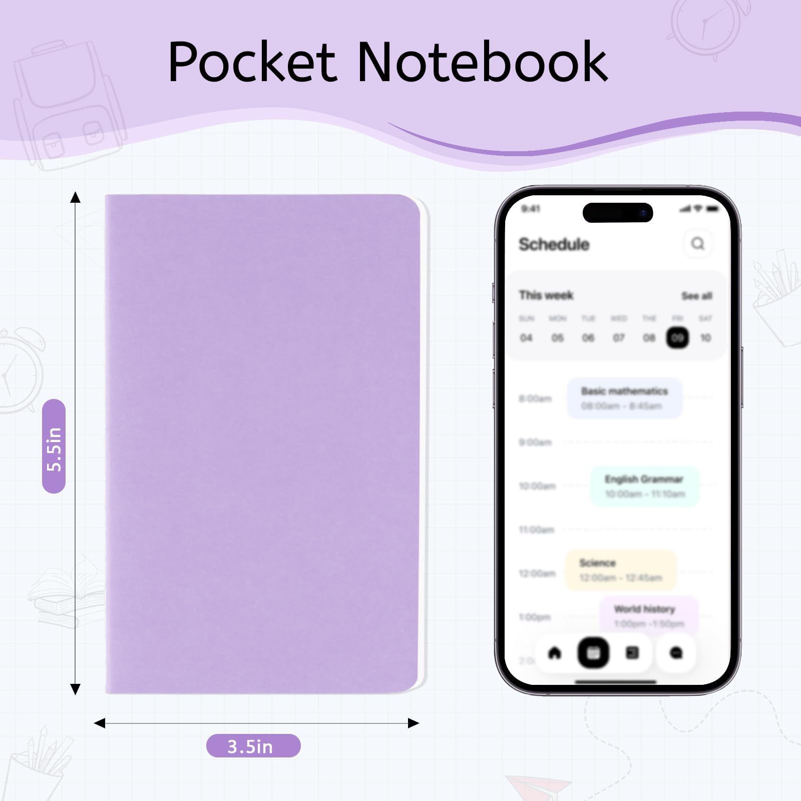 Oucaru Kleines Taschennotizbuch, liniert, 8,9 x 14,9 cm, kleine Tagebücher, Notizblock für Kinder, Studenten, Büro, Schulbedarf, 8 Pastellfarben, 30 Blatt/60 Seiten, 80 Stück
